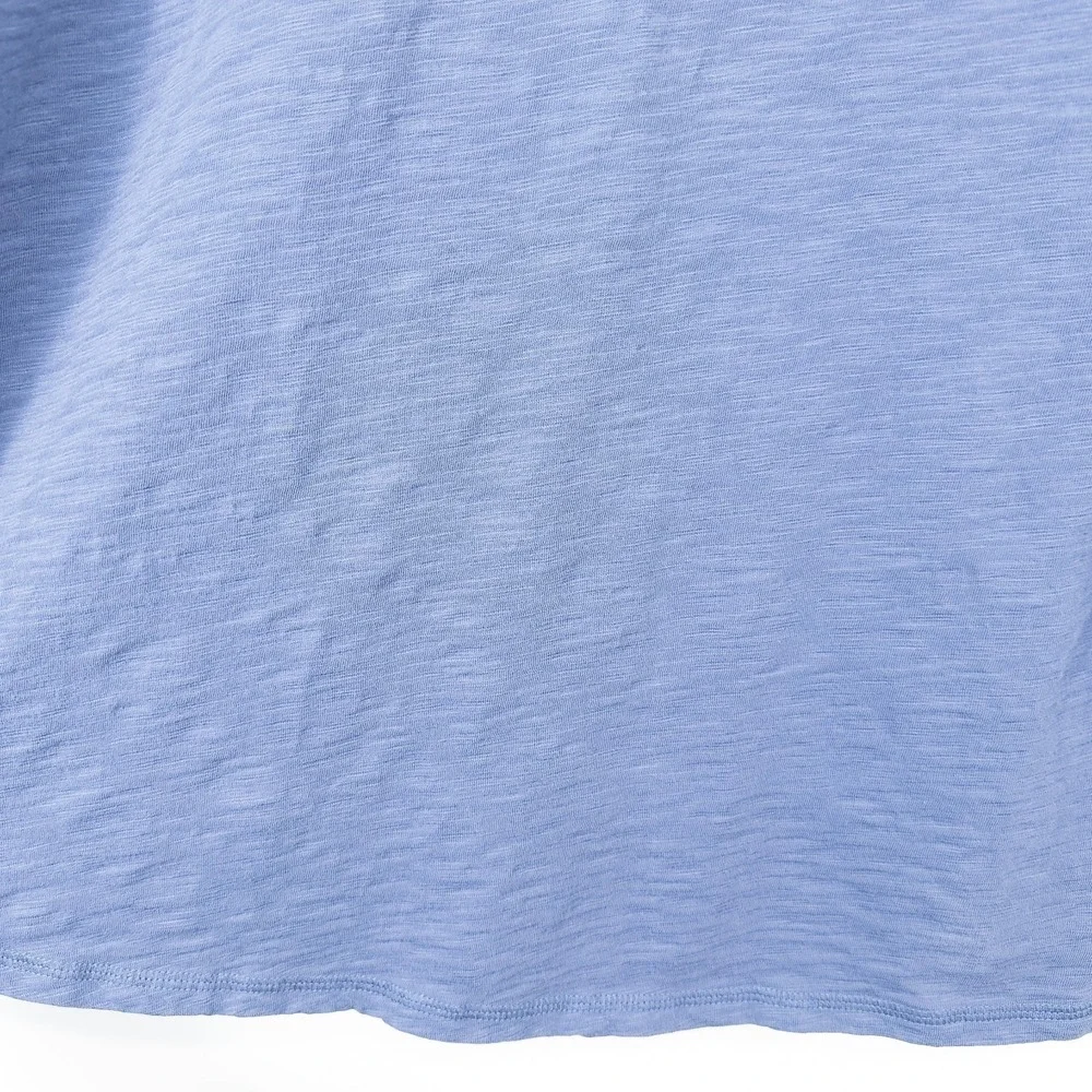 Habitat Peruvian Cotton Slub Pieced Tunic Top Womens Medium Blue Lagenlook Boho - Picture 11 of 13